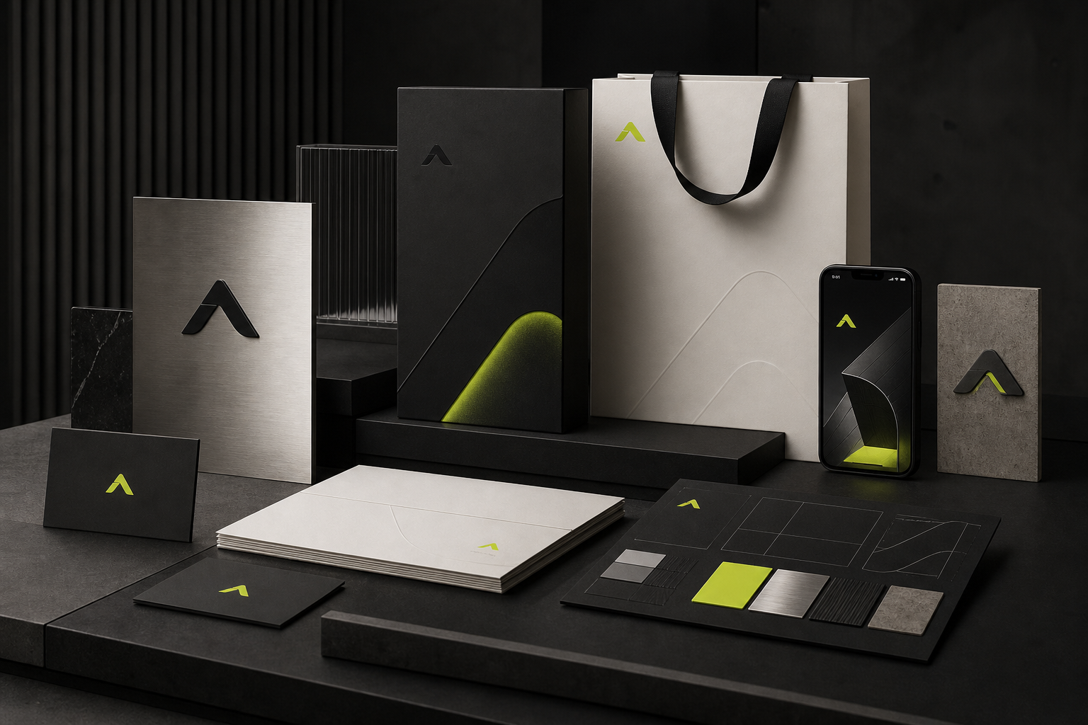 Complete branding system across packaging stationery and digital touchpoints